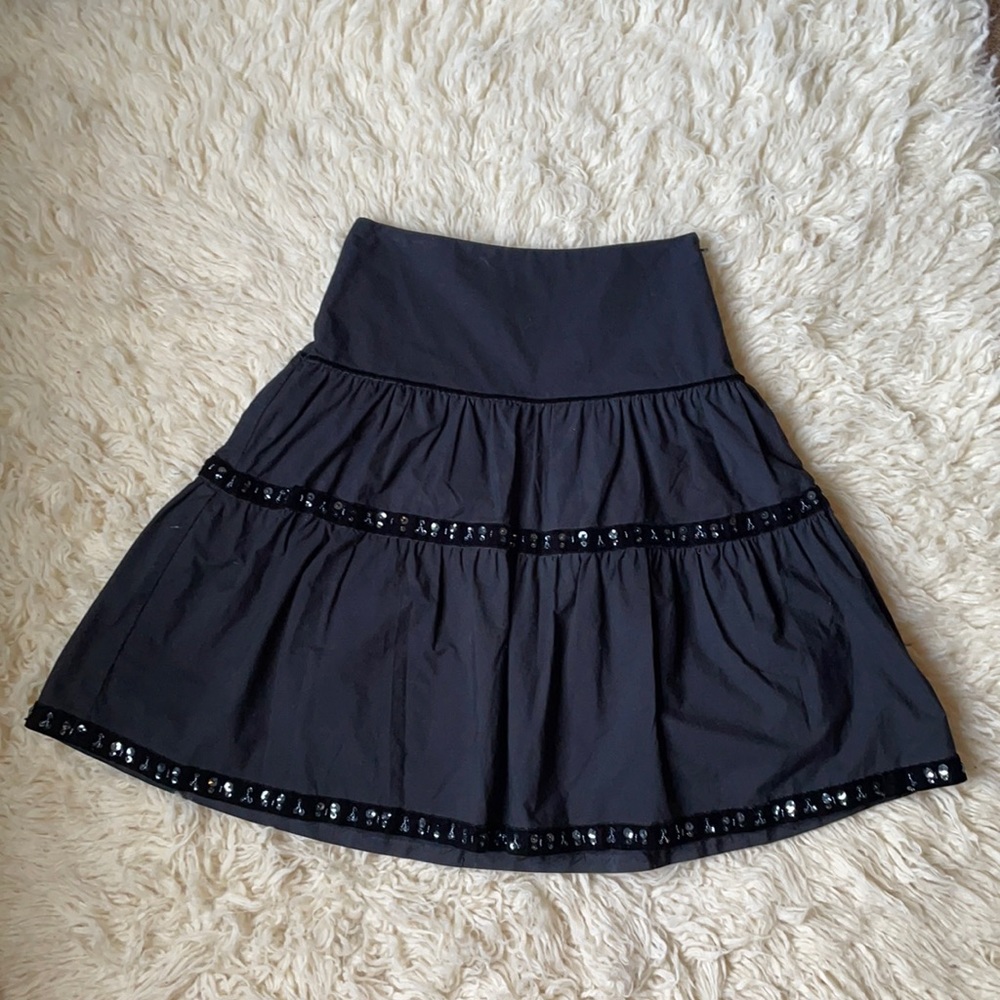 Black Beaded Holiday Skirt Sz 1